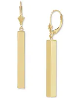 Tube Linear Drop Earrings in 14k Gold, 1 1/2 inch