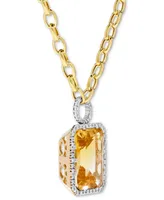 Citrine (22 ct. t.w.) and Diamond Pendant in 14k Gold