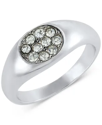 On 34th Crystal Pave Signet Ring, Created for Macy's