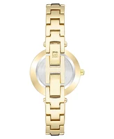 Anne Klein Women's Three Hand Quartz Gold-tone Alloy Bangle Watch, 30mm - Gold