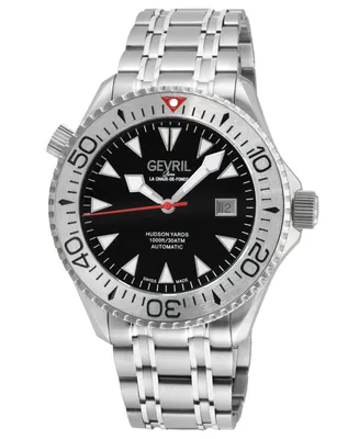 Gevril Men's Hudson Yards Silver-Tone Stainless Steel Watch 43mm
