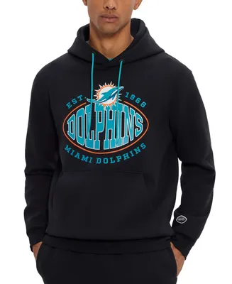 Women's DKNY Sport Black Miami Dolphins Debbie Dolman Raglan Pullover Hoodie