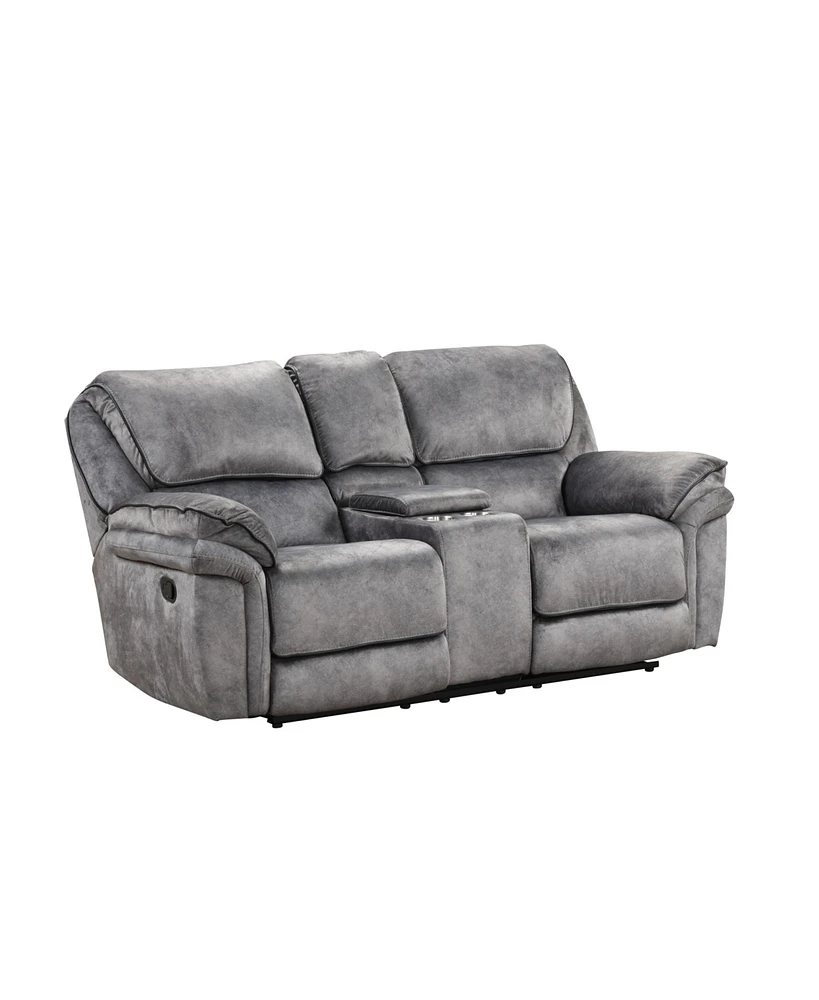 Furniture of America Bishop 79" Fabric Manual Recliner Loveseat