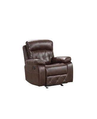 Furniture of America Wallace 37" Faux Leather Manual Recliner Chair