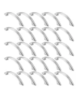 Cauldham 25 Pack Solid Kitchen Cabinet Arch Pulls Handles (3" Hole Centers) - Curved Drawer/Door Hardware - Style M243 - Satin Nickel