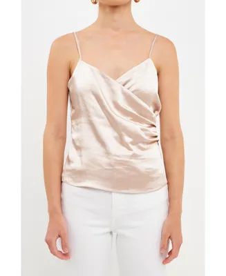 endless rose Women's Wrap Over Satin Camisole