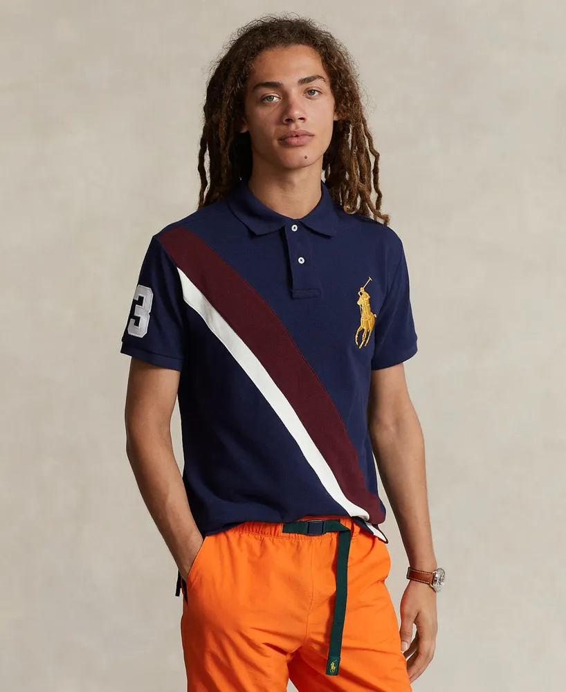 Polo Ralph Lauren Men's Big Pony Custom Slim Fit Mesh Polo Shirt