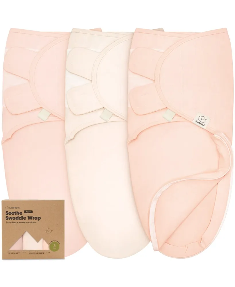 KeaBabies 3pk Soothe Zippy Baby Swaddles 0-3 Months, Newborn Sleep Sacks, Zipper Swaddle, Wearable Swaddle Blanket