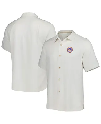 Men's Tommy Bahama White New York Mets Sport Tropic Isles Camp Button-Up Shirt