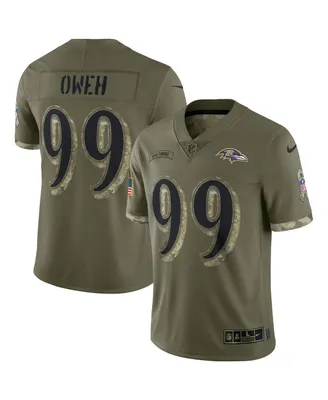 Men's Nike Odafe Oweh Olive Baltimore Ravens 2022 Salute To Service Limited Jersey