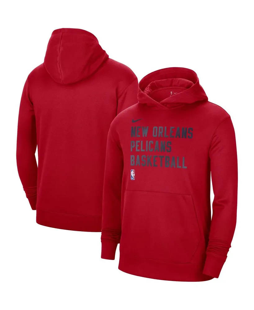 Men's and Women's Nike Red New Orleans Pelicans 2023/24 Performance Spotlight On-Court Practice Pullover Hoodie