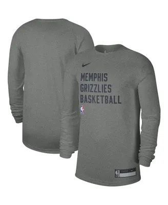 Men's and Women's Nike Heather Gray Memphis Grizzlies 2023/24 Legend On-Court Practice Long Sleeve T-shirt