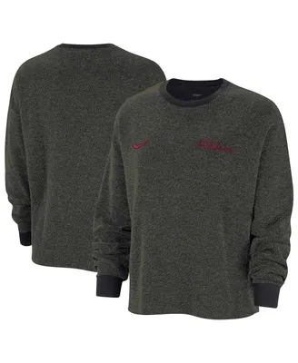 Women's Nike Black Alabama Crimson Tide Yoga Script Pullover Sweatshirt