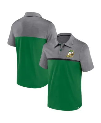 Men's Fanatics Green, Gray Oregon Ducks Polo Shirt