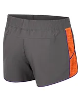 Women's Colosseum Gray Clemson Tigers Pull The Switch Running Shorts