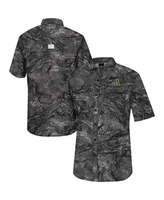 Men's Colosseum Charcoal Appalachian State Mountaineers Realtree Aspect Charter Full-Button Fishing Shirt