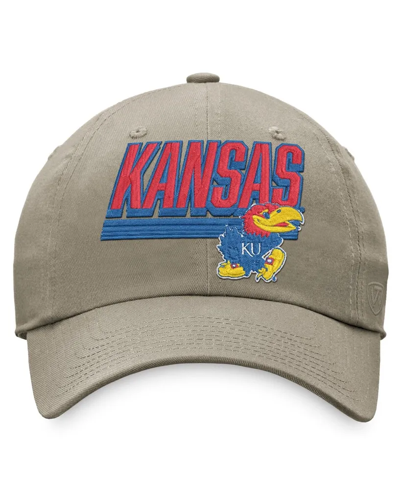 Men's Top of the World Khaki Kansas Jayhawks Slice Adjustable Hat