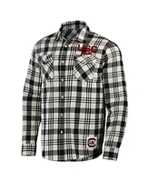 Men's Darius Rucker Collection by Fanatics Black, Natural South Carolina Gamecocks Plaid Flannel Long Sleeve Button-Up Shirt