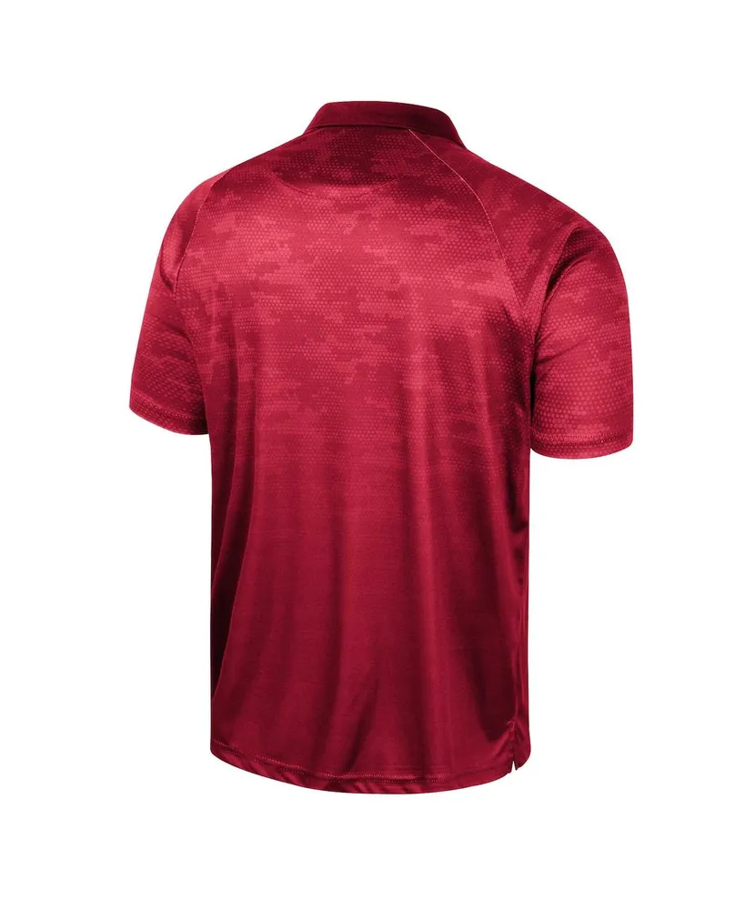 Men's Colosseum Crimson Alabama Tide Honeycomb Raglan Polo Shirt