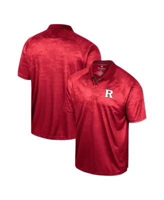 Men's Colosseum Scarlet Rutgers Knights Honeycomb Raglan Polo Shirt