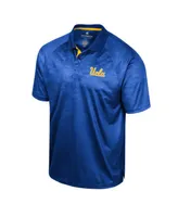 Men's Colosseum Blue Ucla Bruins Honeycomb Raglan Polo Shirt