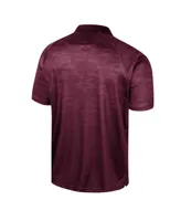 Men's Colosseum Maroon Virginia Tech Hokies Honeycomb Raglan Polo Shirt