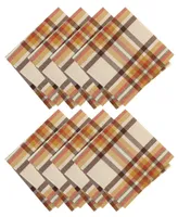 Elrene Russet Harvest Woven Plaid Napkins, Set of 8, 17" x 17"