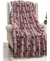 Kate Aurora Ultra Soft & Cozy Christmas Plaid Reindeer Plush Throw Blanket Cover