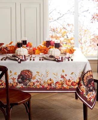 Elrene Autumn Heritage Turkey Engineered Tablecloth