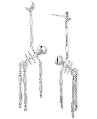 Ava Nadri Cubic Zirconia Dangling Skeleton Drop Earrings