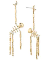 Ava Nadri Cubic Zirconia Dangling Skeleton Drop Earrings