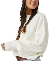 Free People Women's Easy Street Ribbed Cropped Pullover Sweater