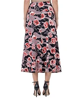 24seven Comfort Apparel Women's Floral Maxi Skirt