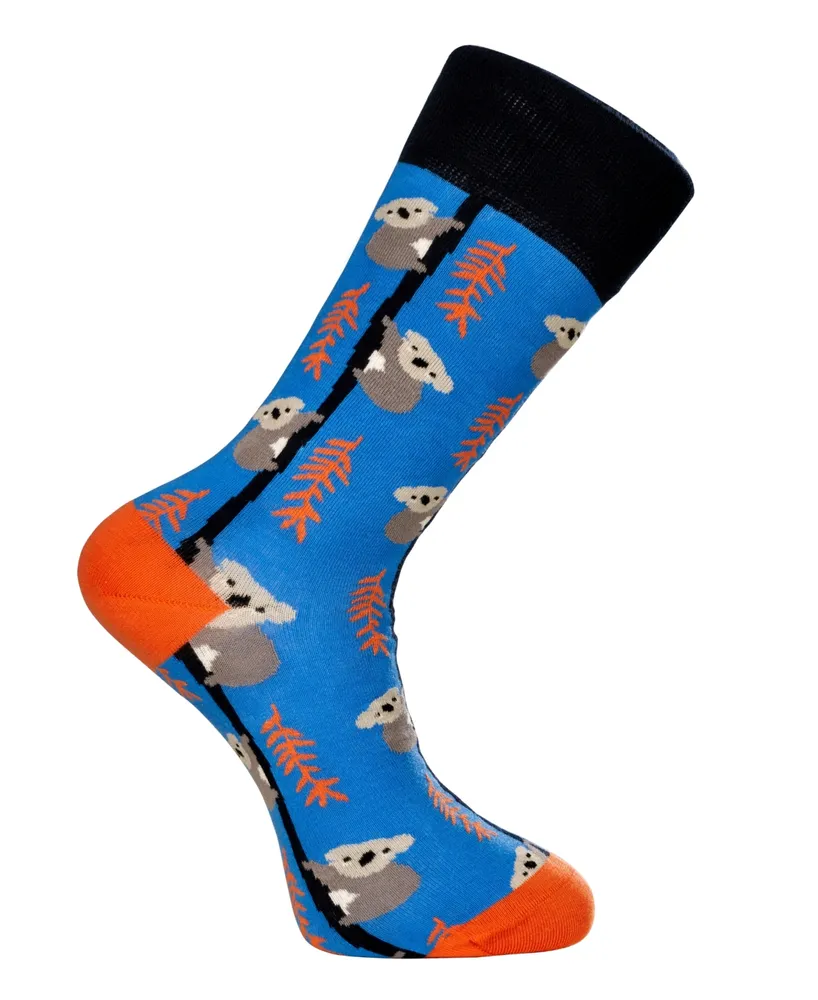 Love Sock Company Men's Koala Novelty Colorful Unisex Crew Socks with Seamless Toe Design, Pack of 1