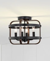 Juno 14" 4-Light Indoor Semi-Flush Mount Ceiling Light with Light Kit and Remote