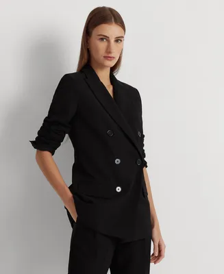 Lauren Ralph Women's Double-Breasted Wool Crepe Blazer