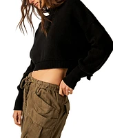 Free People Women's Easy Street Ribbed Cropped Pullover Sweater