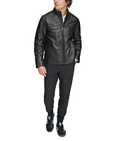 Dkny Men's Leather Racer Jacket