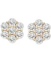 Wrapped in Love Diamond Cluster Stud Earrings (1-1/2 ct. tw) in 14k Gold, Created for Macy's