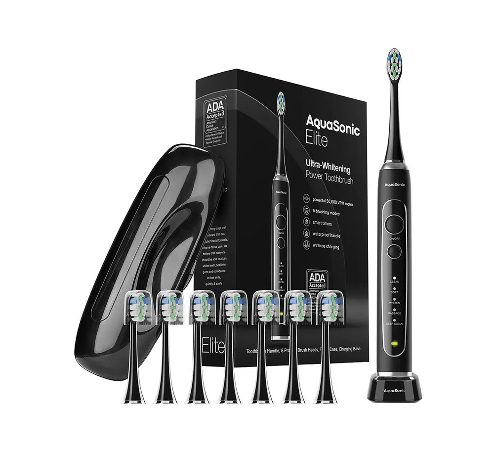 Aquasonic Elite - Advanced Ultra Whitening Rechargeable Toothbrush Set