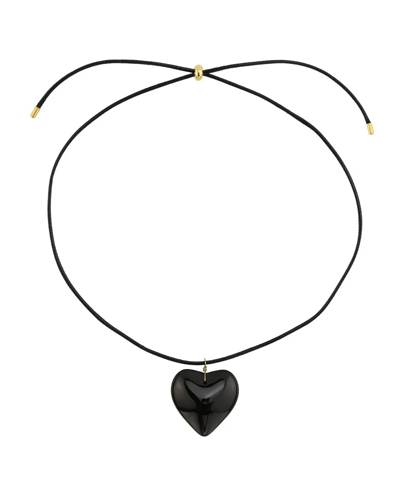 Rebl Jewelry Glass Heart Necklace