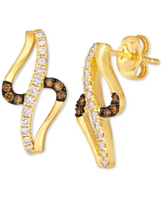 Le Vian Nude Diamond & Chocolate Diamond Abstract Drop Earrings (1/3 ct. t.w.) in 14k Gold