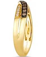 Le Vian Chocolate Diamond & Nude Diamond Crossover Ring (1/4 ct. t.w.) in 14k Gold