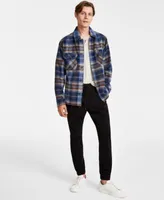 Now This Mens Regular Fit Plaid Shirt Jacket Short Sleeve Henley Brushed Twill Joggers Created For Macys