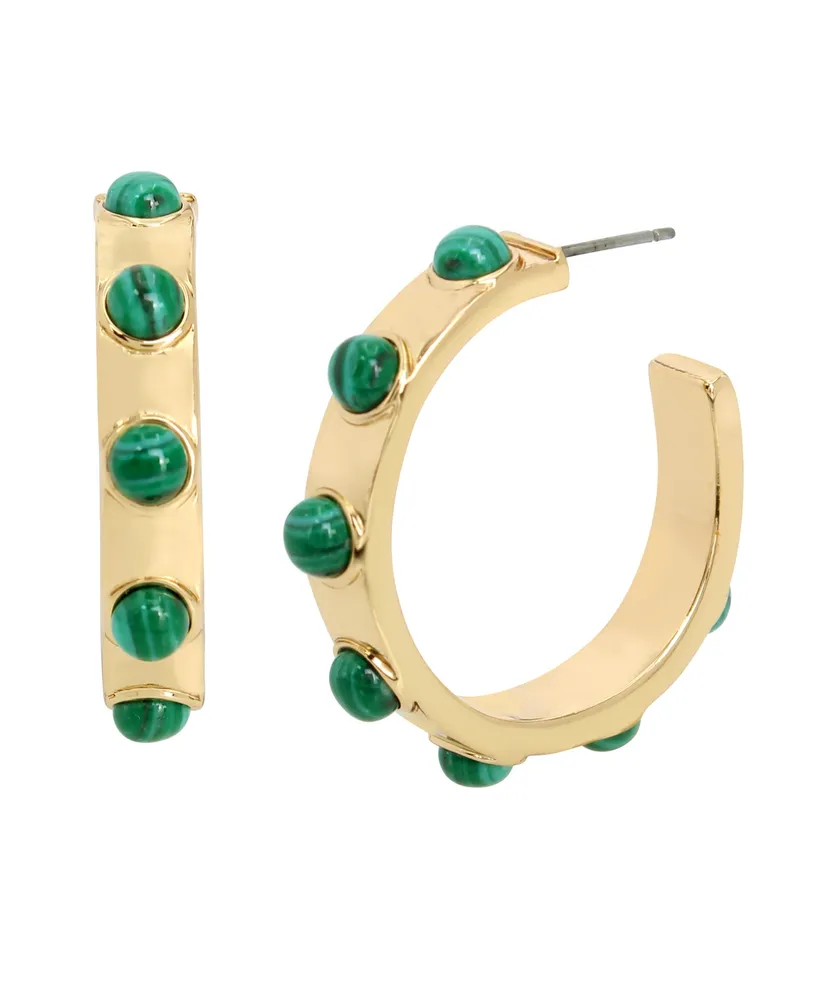 Robert Lee Morris Soho Malachite Double Drop Earrings