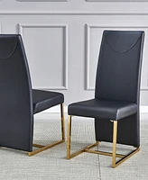 Best Master Furniture Padraig 40" Faux Leather Side Chairs, Set of 2