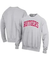 Men's Champion Heathered Gray Rutgers Scarlet Knights Arch Reverse Weave Pullover Sweatshirt