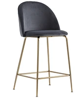 Best Master Furniture Miramar 39" Velvet Metal Bar Stools, Set of 2