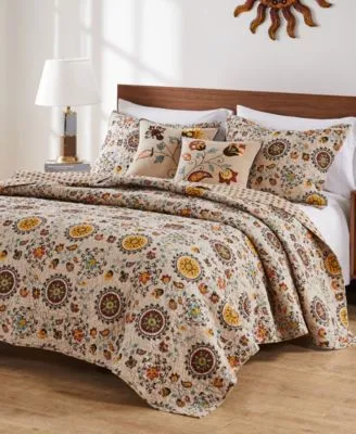 Greenland Home Fashions Andorra Cotton Reversible Quilt Set