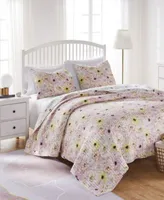 Greenland Home Fashions Misty Bloom Floral Reversible Quilt Set